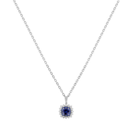 Diamond pendant with Sapphire Radiant Shine