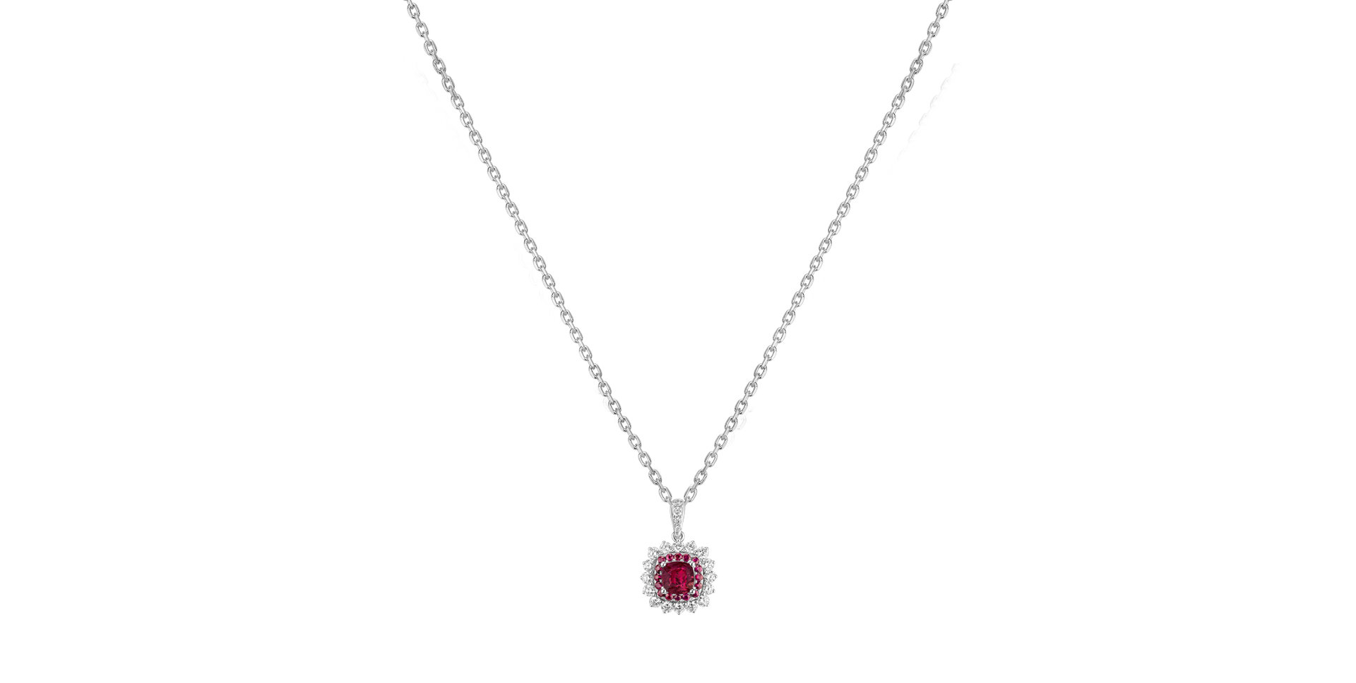 Diamond pendant with Ruby Radiant Shine