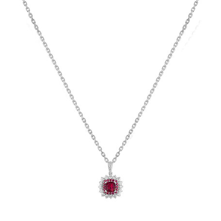 Diamond pendant with Ruby Radiant Shine
