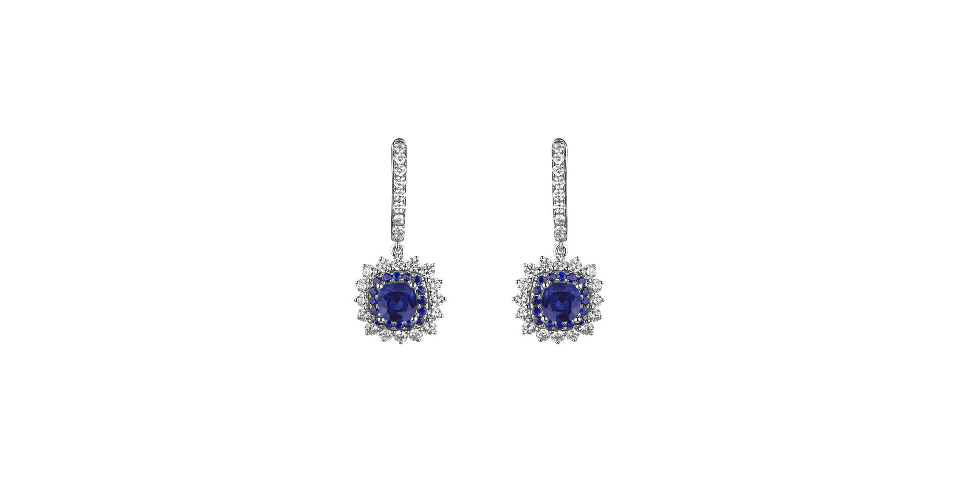 Diamond earrings with Sapphire Radiant Shine