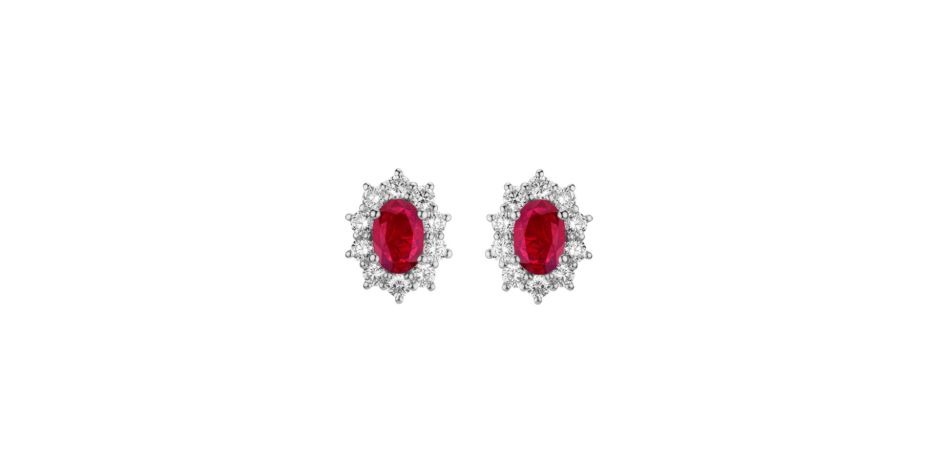 Diamond earrings with Ruby Princess