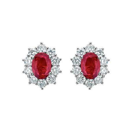 Diamond earrings with Ruby Princess