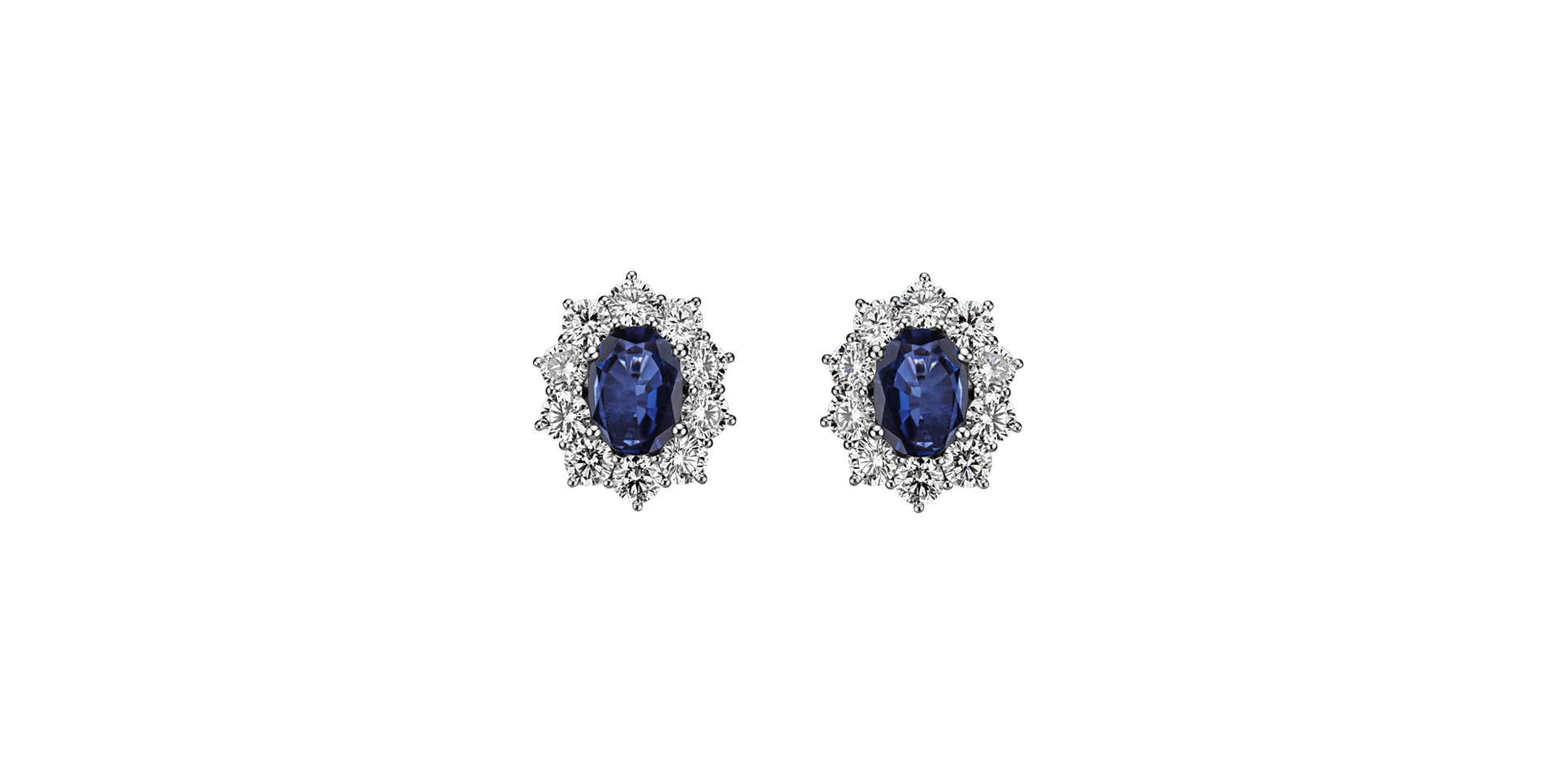 Diamond earrings with Sapphire Princess
