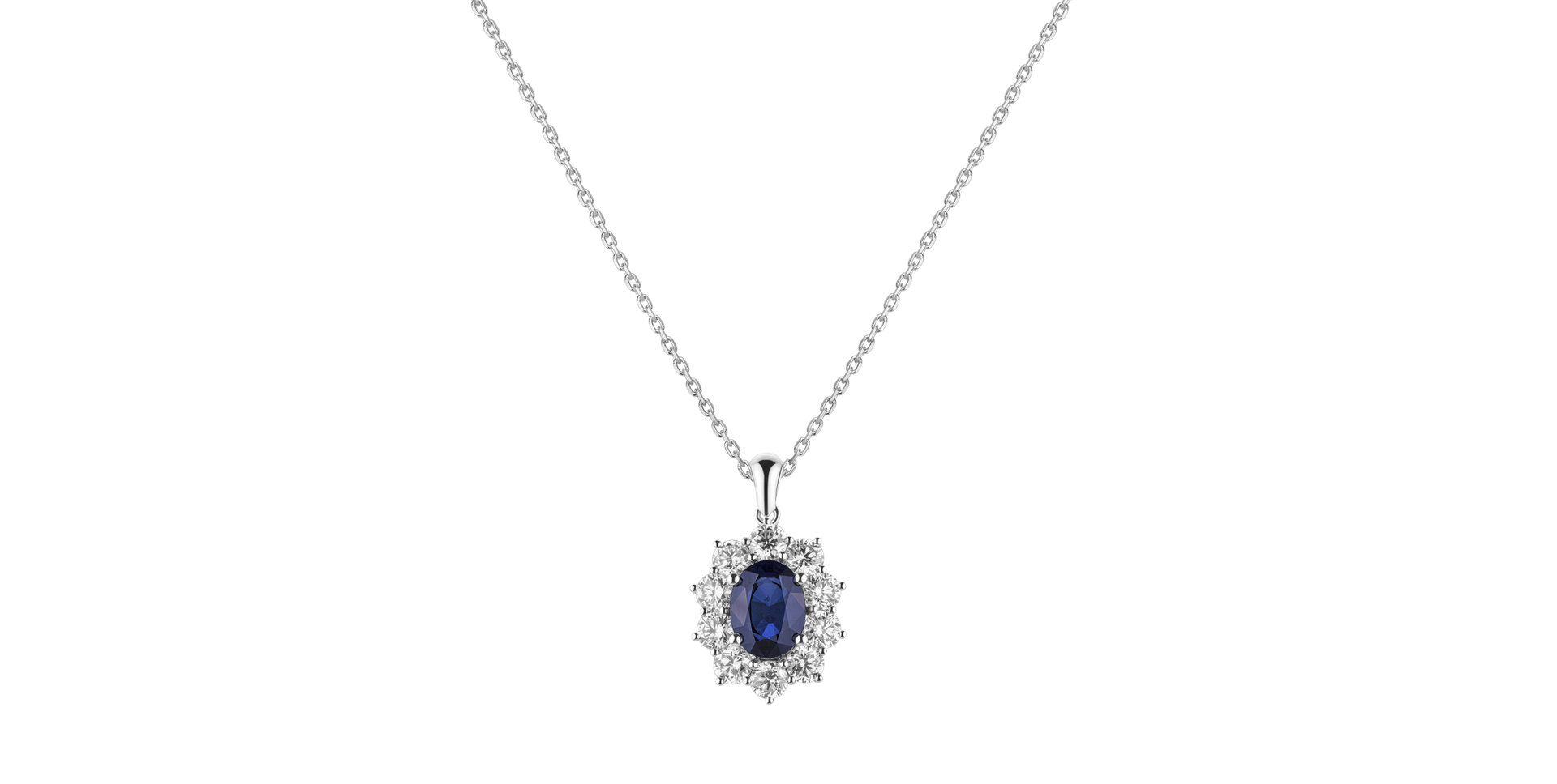 Diamond pendant with Sapphire Goddess Elegance