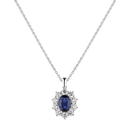 Diamond pendant with Sapphire Goddess Elegance