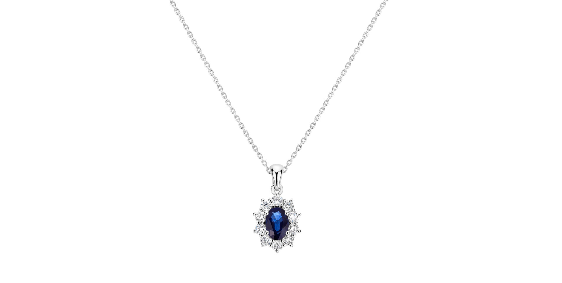 Diamond pendant with Sapphire Princess