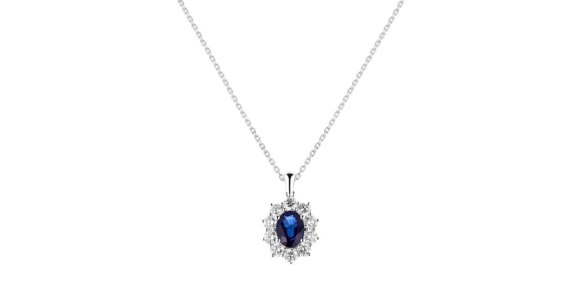 Diamond pendant with Sapphire Princess