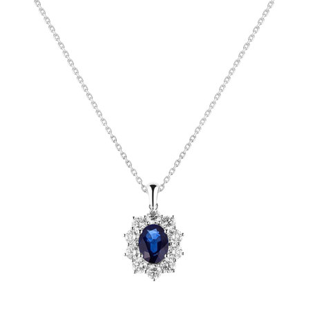 Diamond pendant with Sapphire Princess