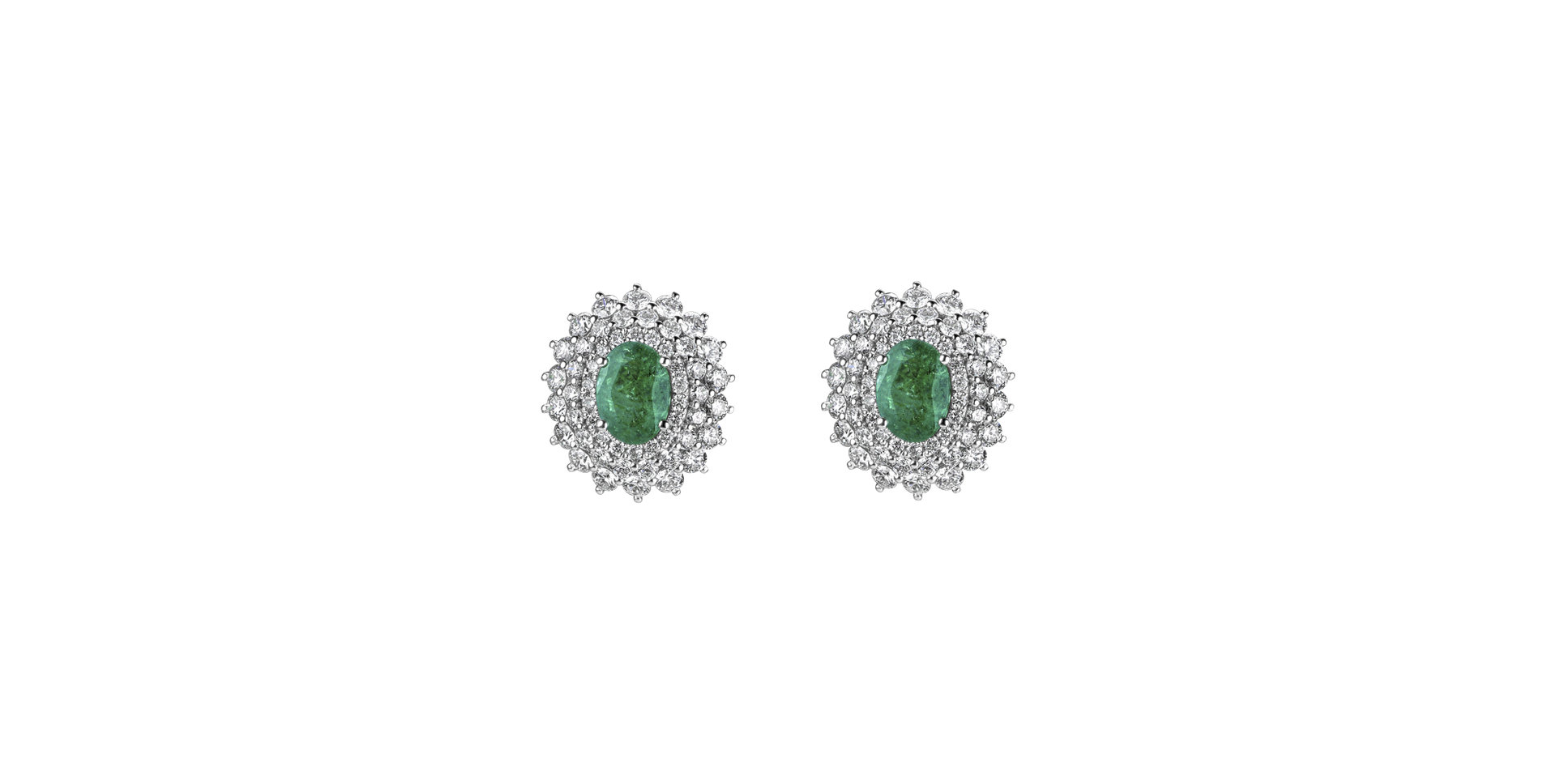 Diamond earrings with Emerald Royal Sparkle