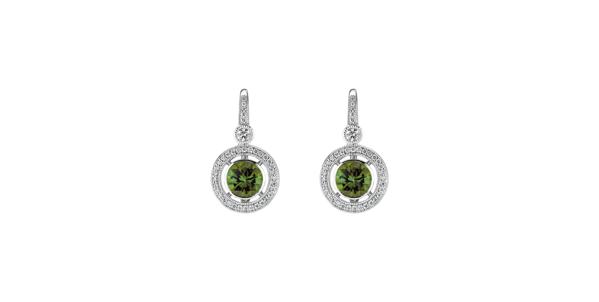 Diamond earrings with Tourmaline Monarch Love