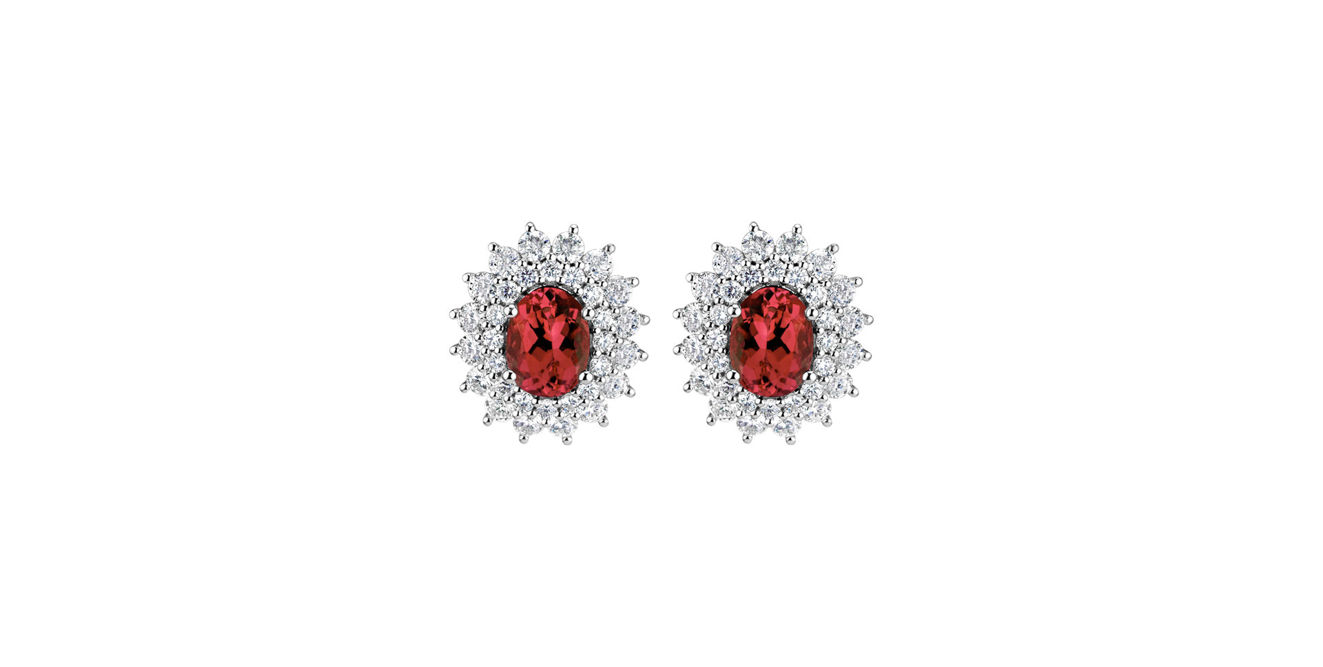 Diamond earrings with Ruby Princess Hope