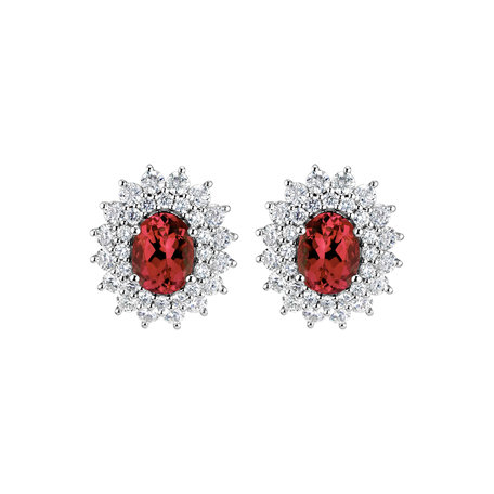 Diamond earrings with Ruby Princess Hope