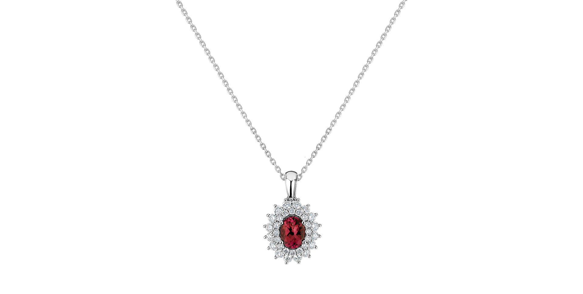 Diamond pendant with Ruby Princess Hope