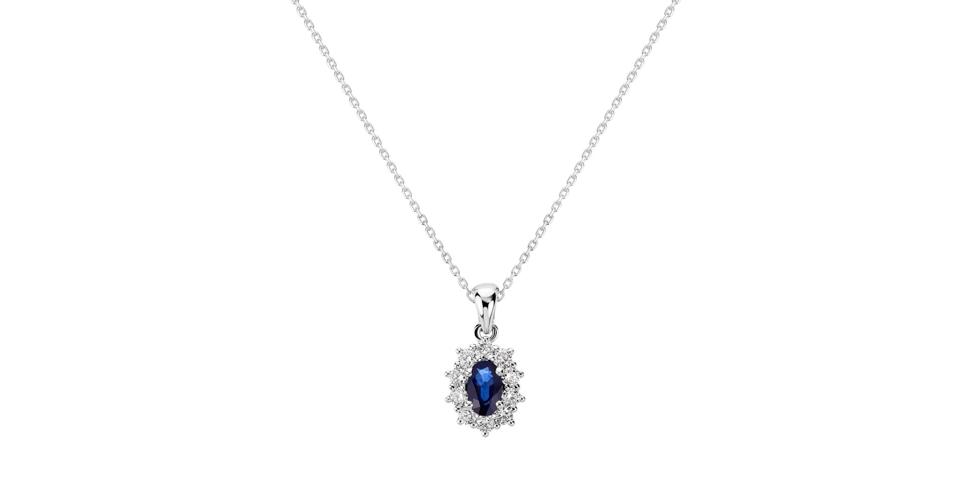 Diamond pendant with Sapphire Goddess Elegance