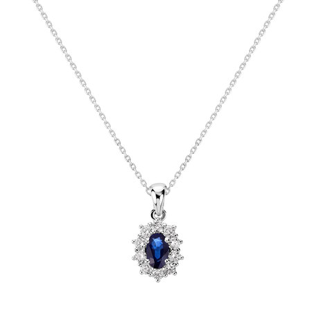 Diamond pendant with Sapphire Goddess Elegance