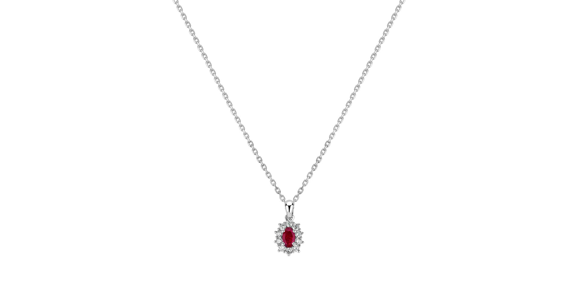 Diamond pendant with Ruby Goddess Elegance