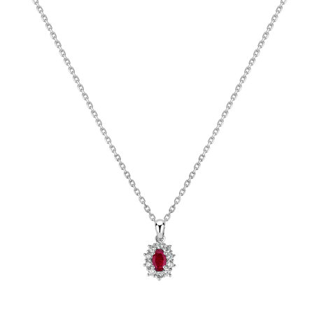 Diamond pendant with Ruby Goddess Elegance