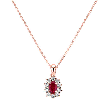 Diamond pendant with Ruby Goddess Elegance