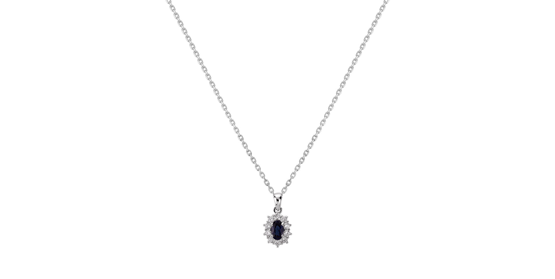 Diamond pendant with Sapphire Princess