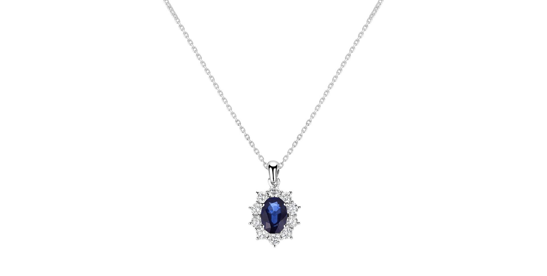 Diamond pendant with Sapphire Goddess Elegance