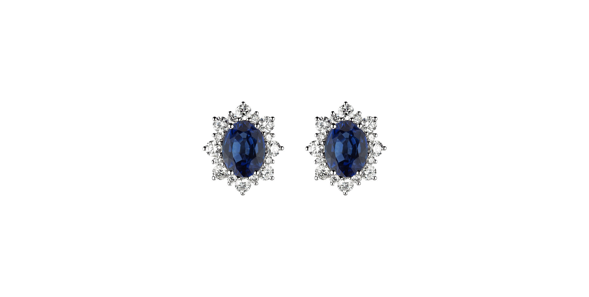 Diamond earrings with Sapphire Mary Magdalene