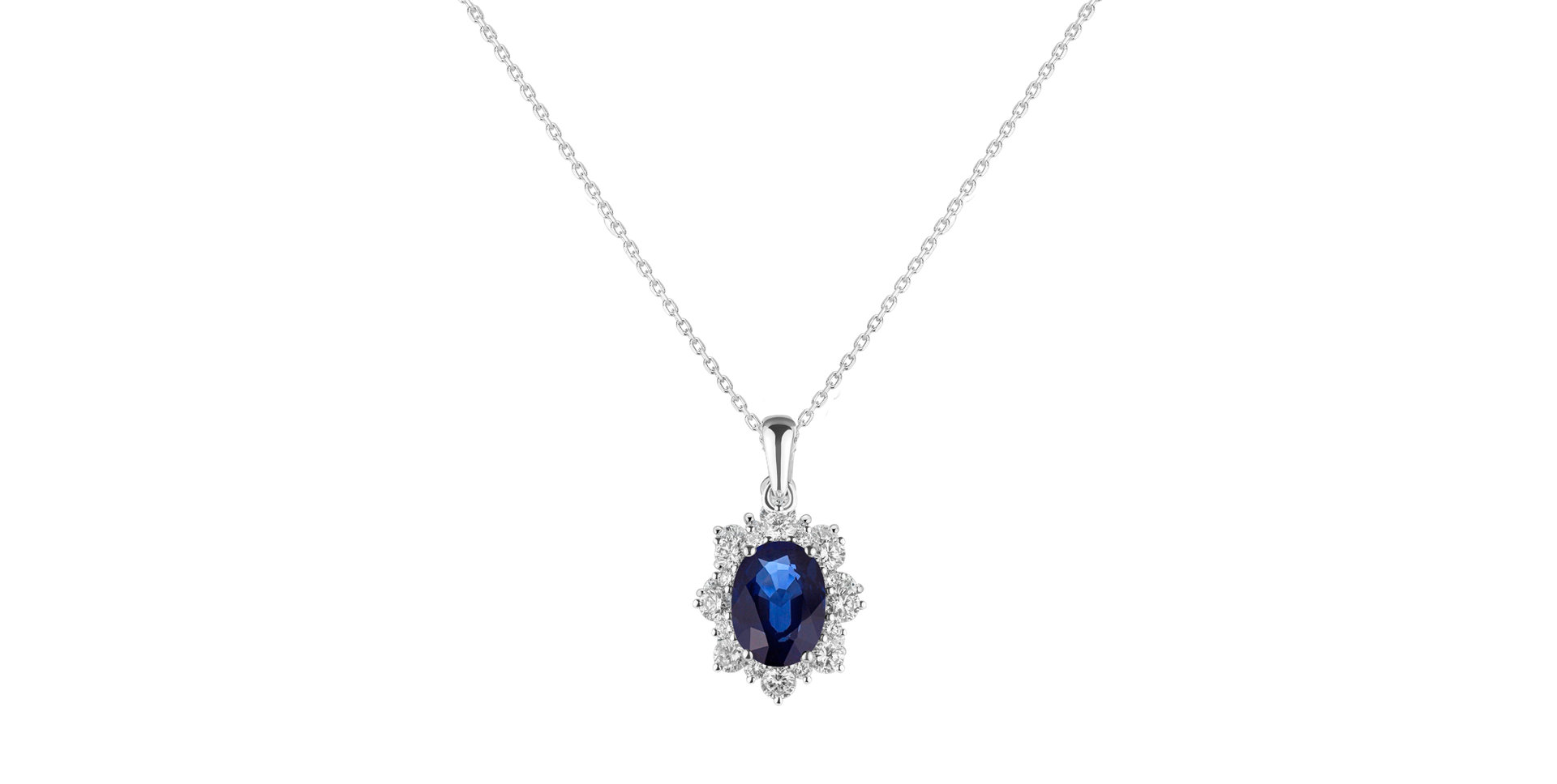 Diamond pendant with Sapphire Royal Aurora
