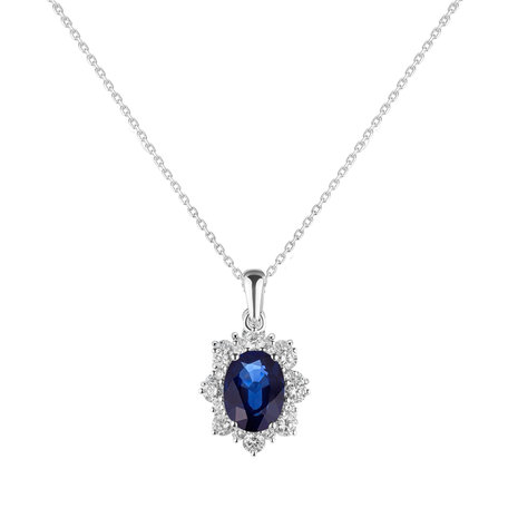 Diamond pendant with Sapphire Royal Aurora