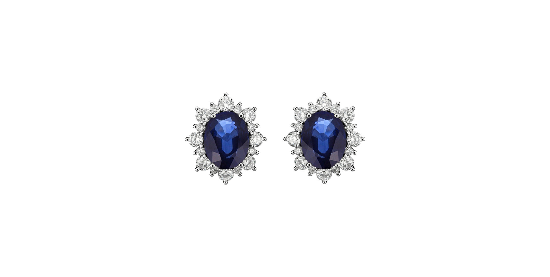 Diamond earrings with Sapphire Royal Aurora