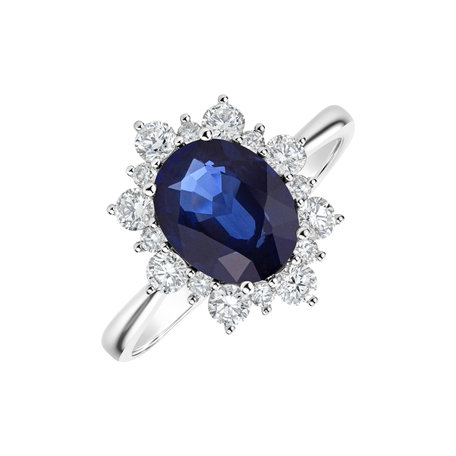 Diamond ring with Sapphire Trixie Princess