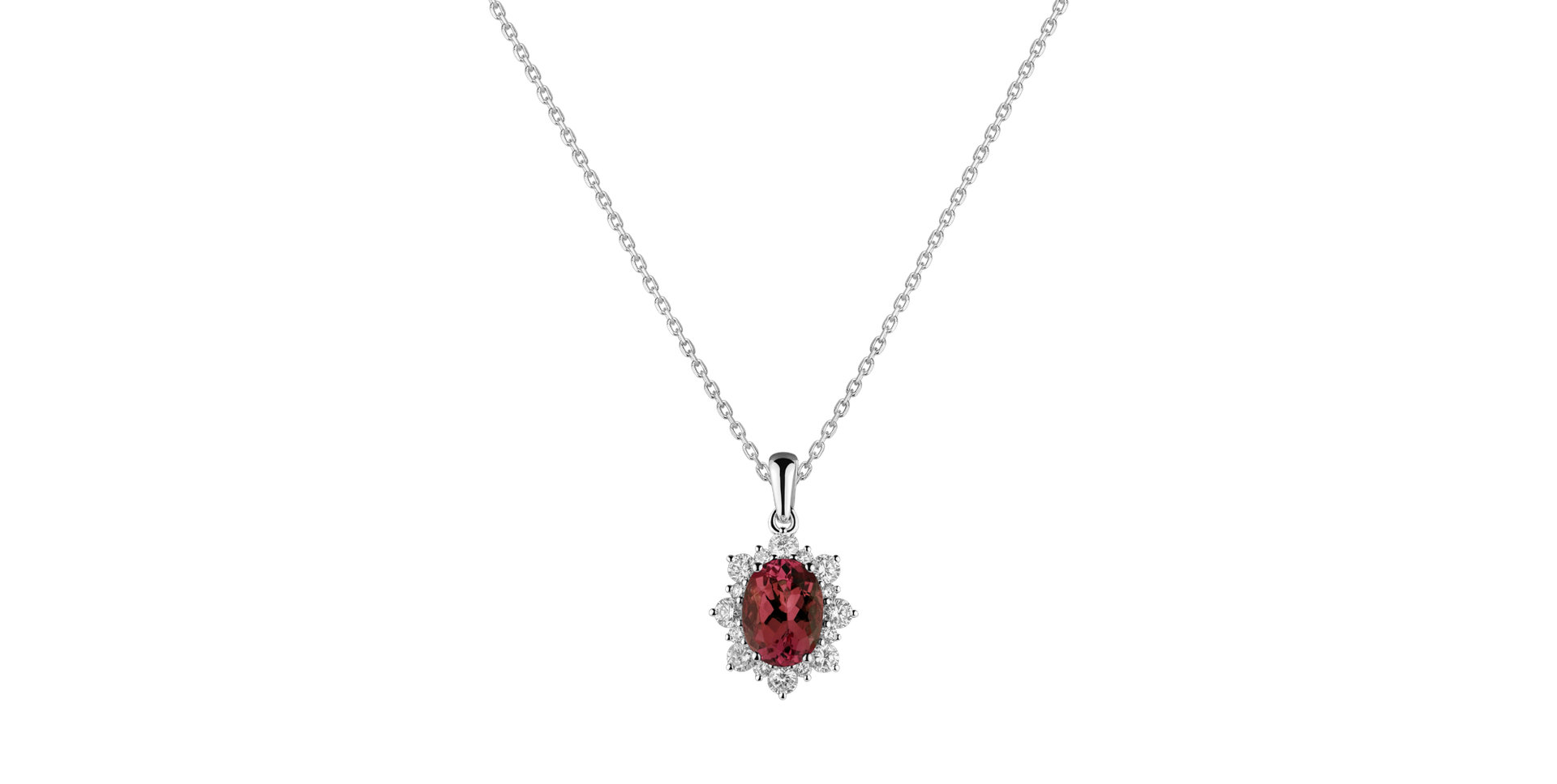 Diamond pendant with Ruby Royal Aurora