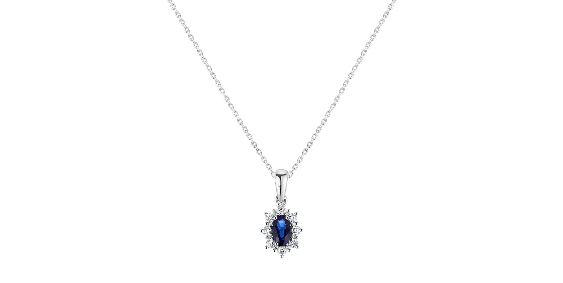 Diamond pendant with Sapphire Royal Aurora