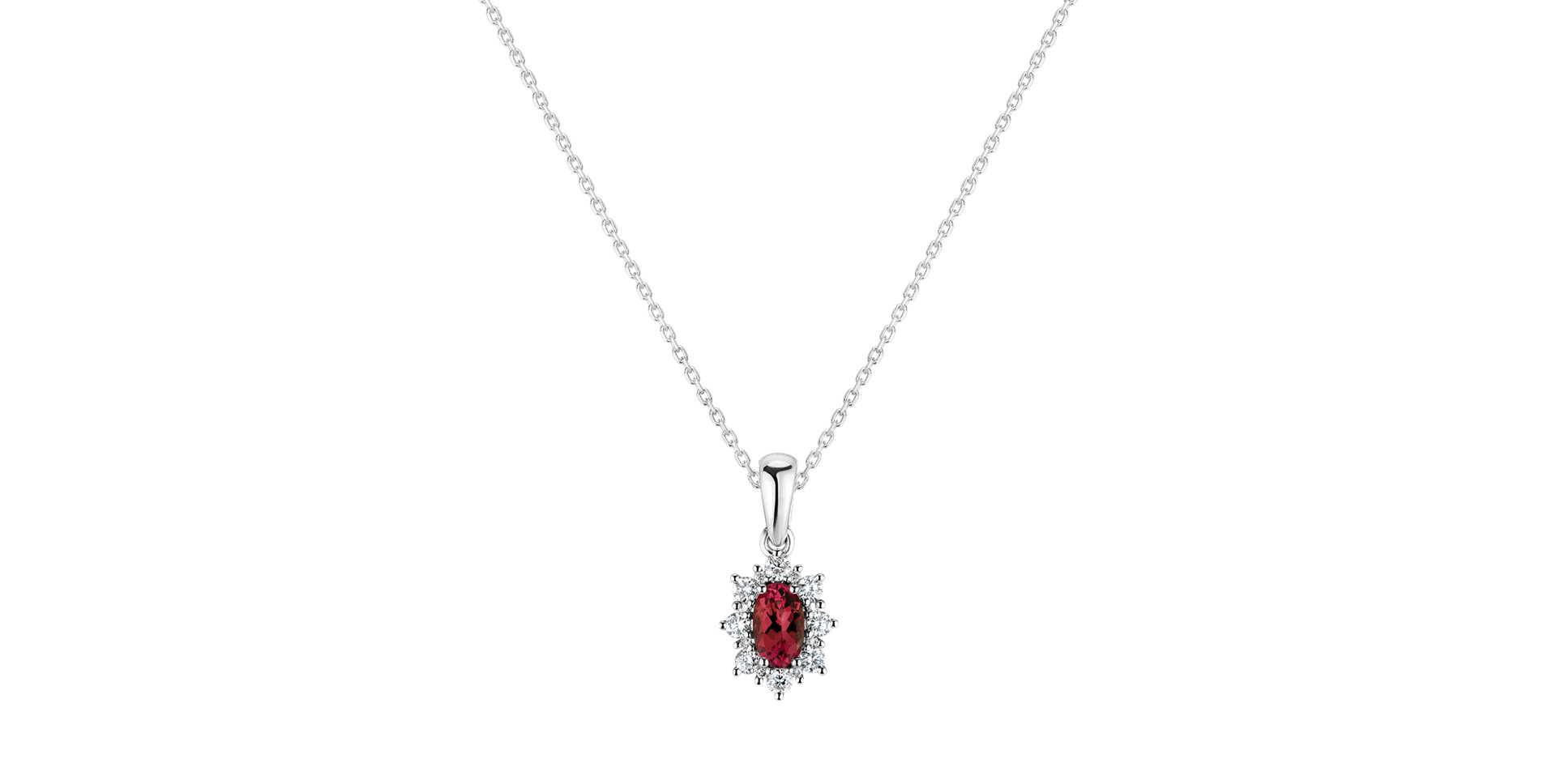 Diamond pendant with Ruby Royal Aurora