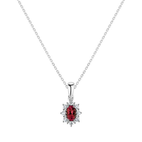 Diamond pendant with Ruby Royal Aurora