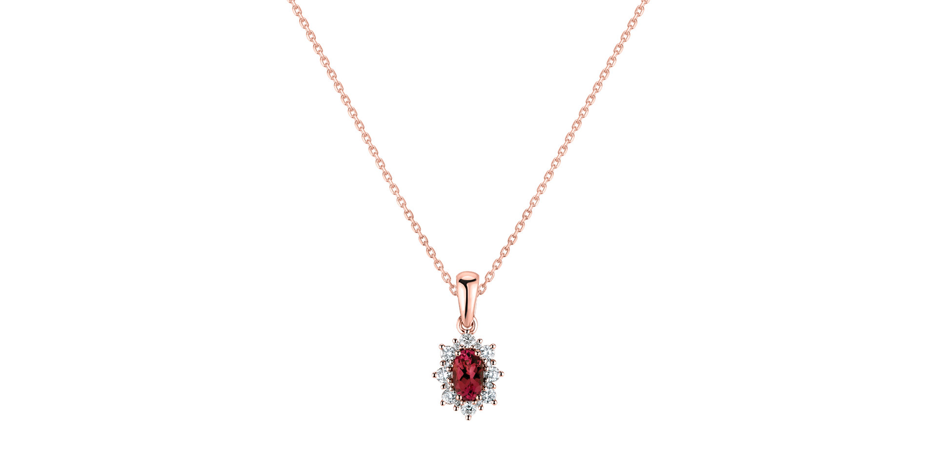 Diamond pendant with Ruby Royal Aurora