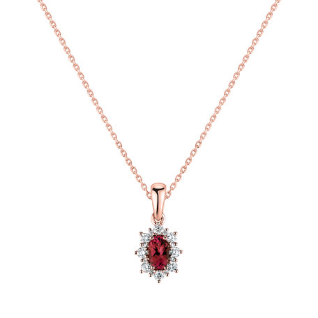 Diamond pendant with Ruby Royal Aurora