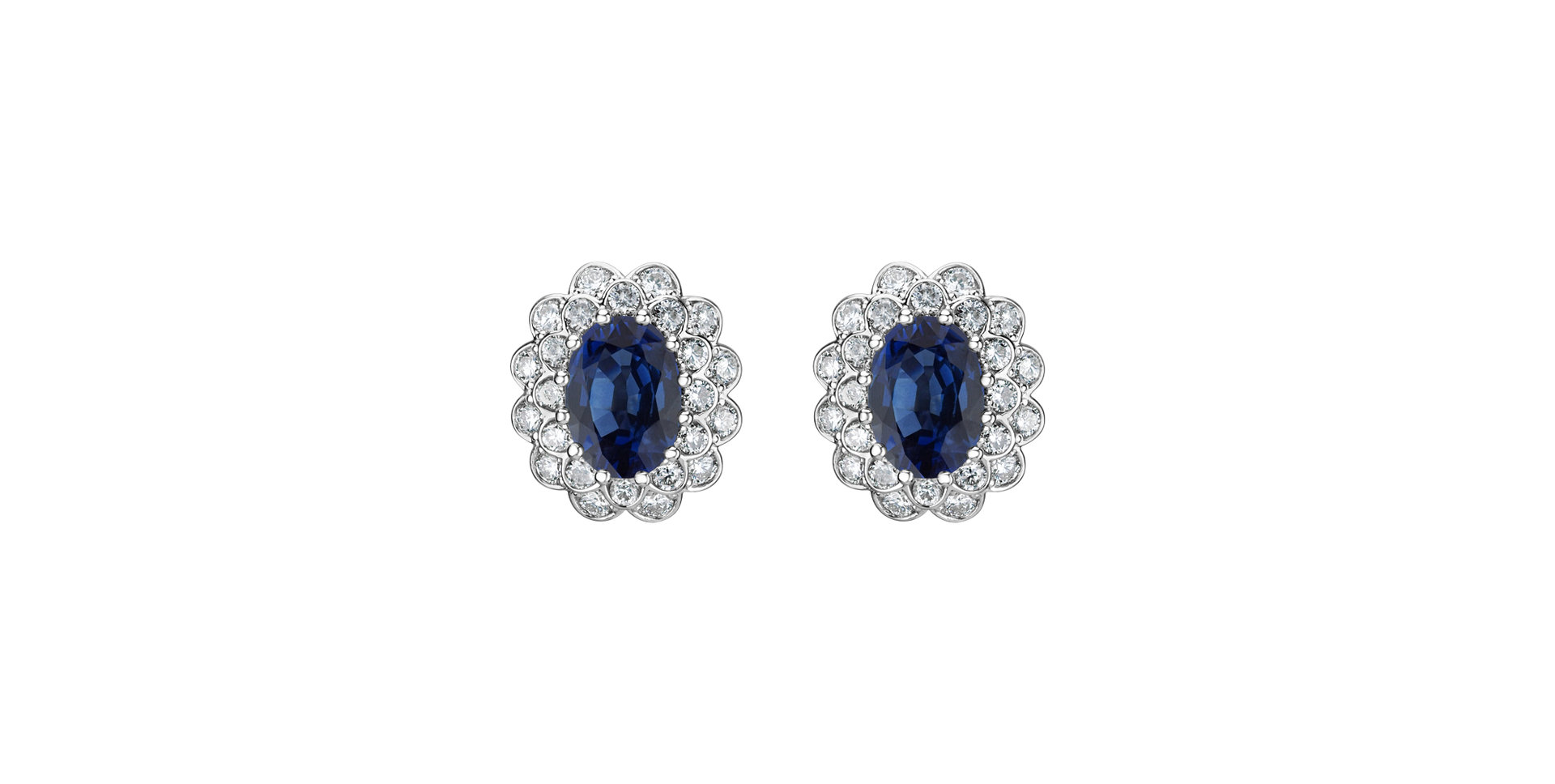 Diamond earrings with Sapphire Fairy Goddess
