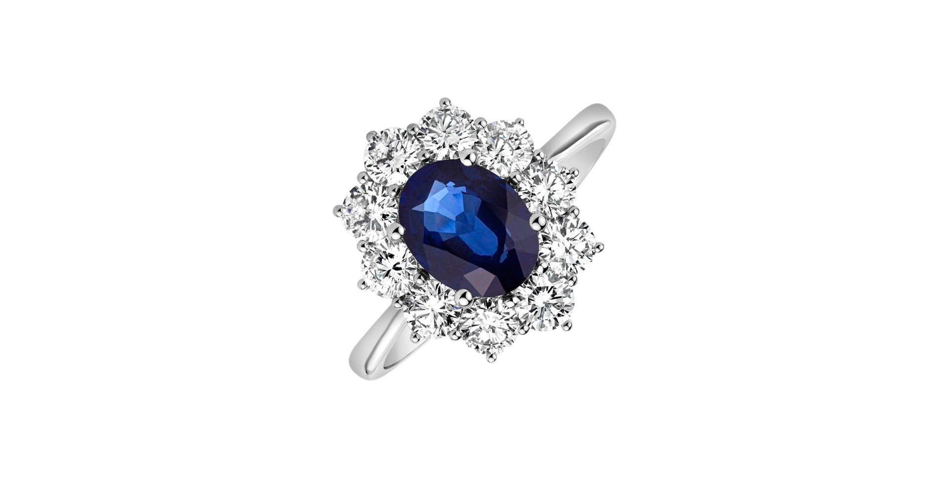Diamond ring with Sapphire Princess Joy