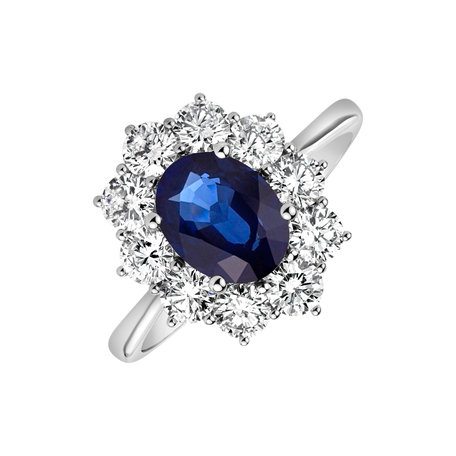 Diamond ring with Sapphire Princess Joy