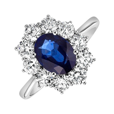Diamond ring with Sapphire Princess