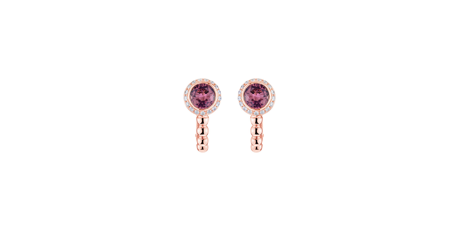Diamond earrings with Tourmaline De L'oubli