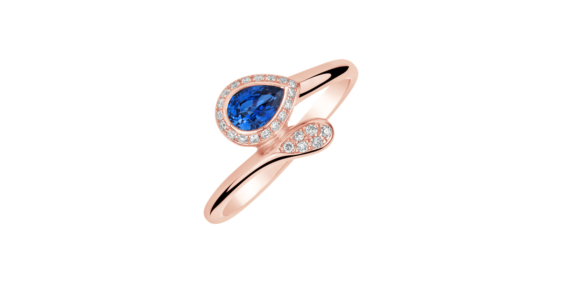 Diamond ring with Sapphire Nadine