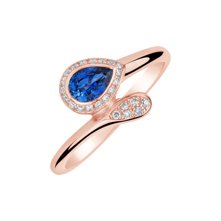 Diamond ring with Sapphire Nadine