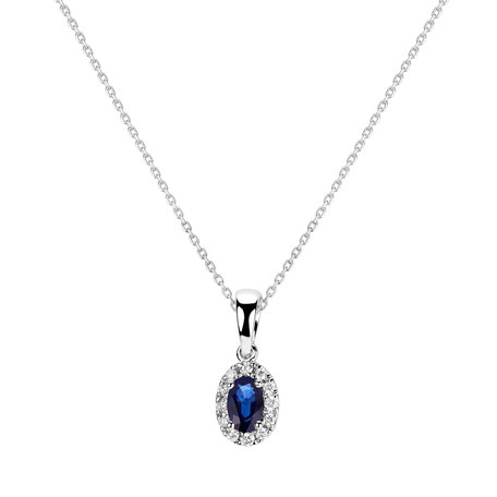 Diamond pendant with Sapphire Princess