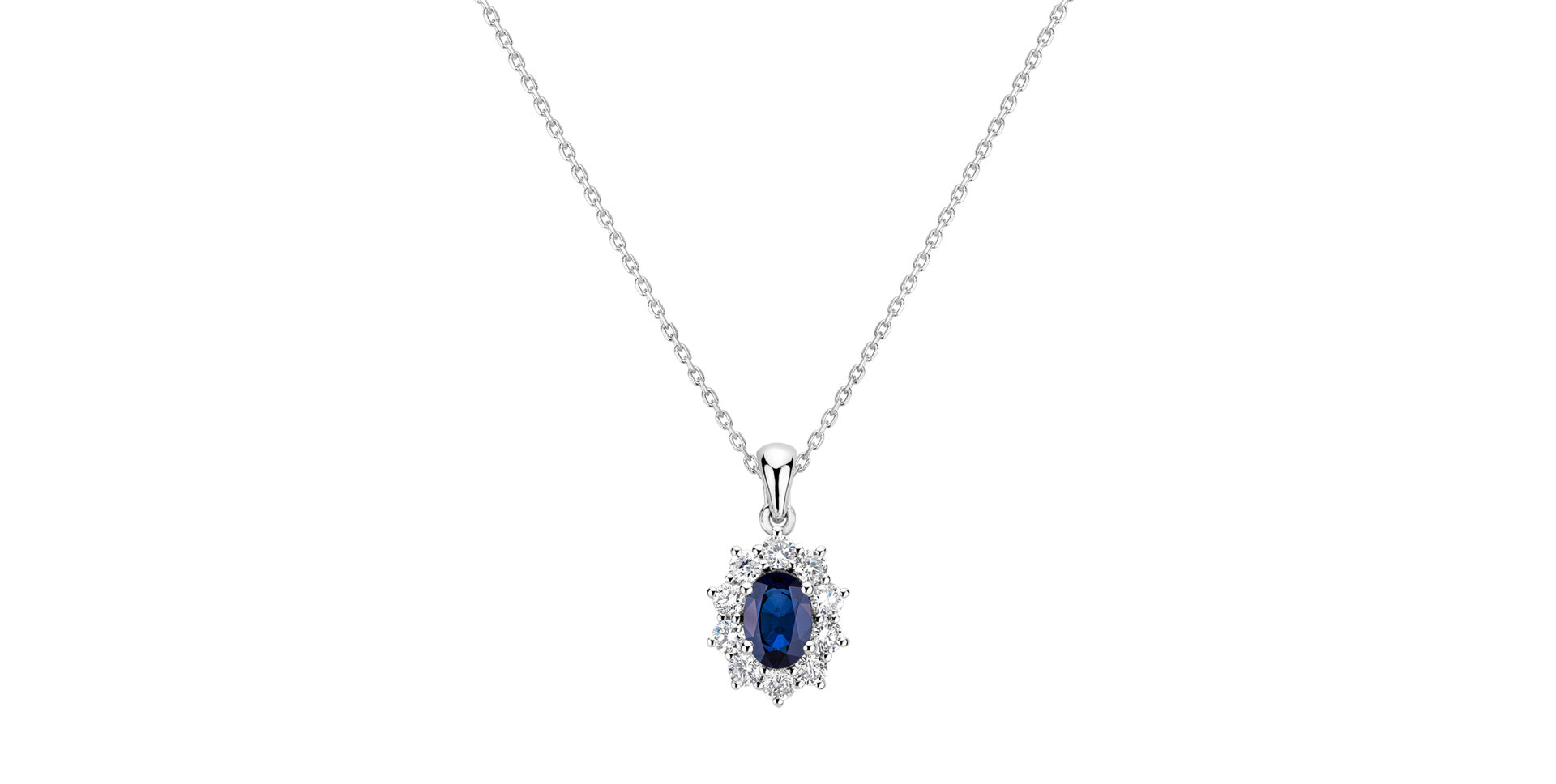 Diamond pendant with Sapphire Goddess Elegance