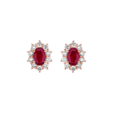 Diamond earrings with Ruby Princess