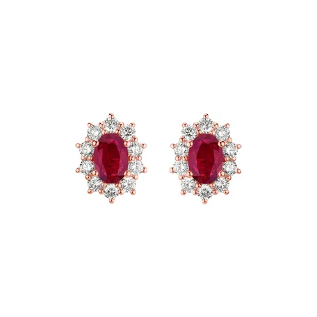 Diamond earrings with Ruby Princess