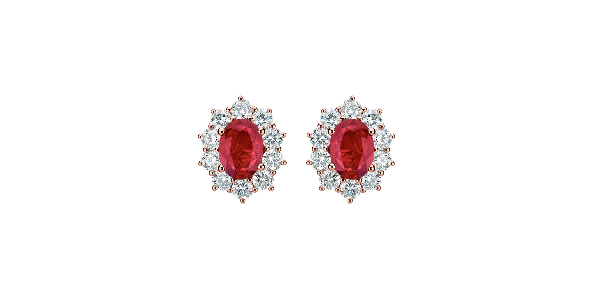 Diamond earrings with Ruby Princess