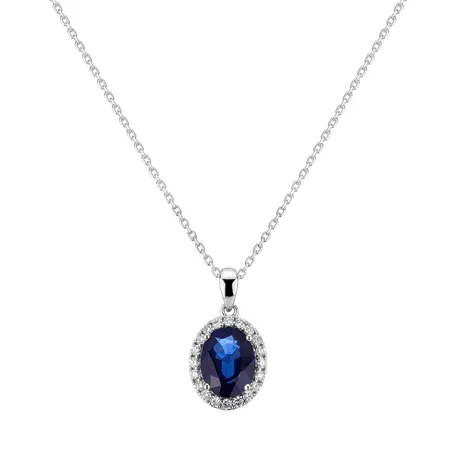 Diamond pendant with Sapphire Princess
