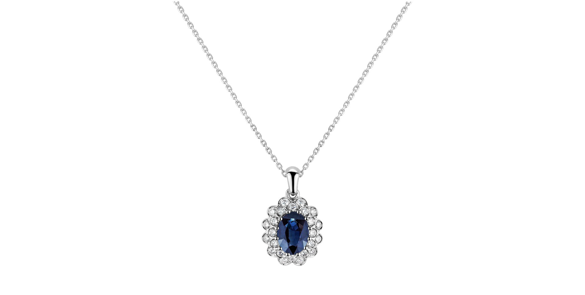 Diamond pendant with Sapphire Fairy Goddess