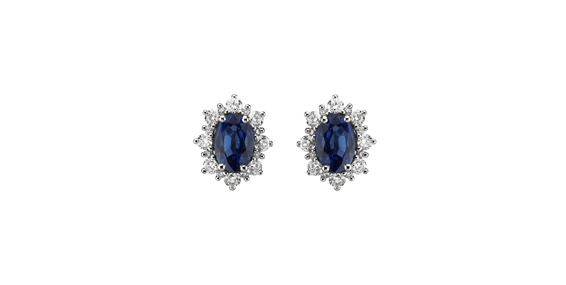 Diamond earrings with Sapphire Mary Magdalene